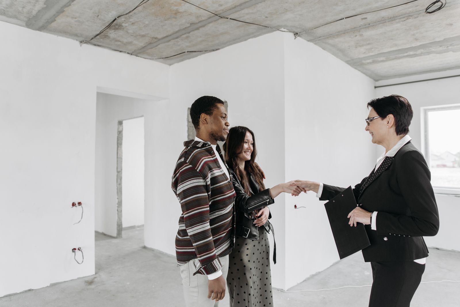 Real estate agent preparing materials for an open house